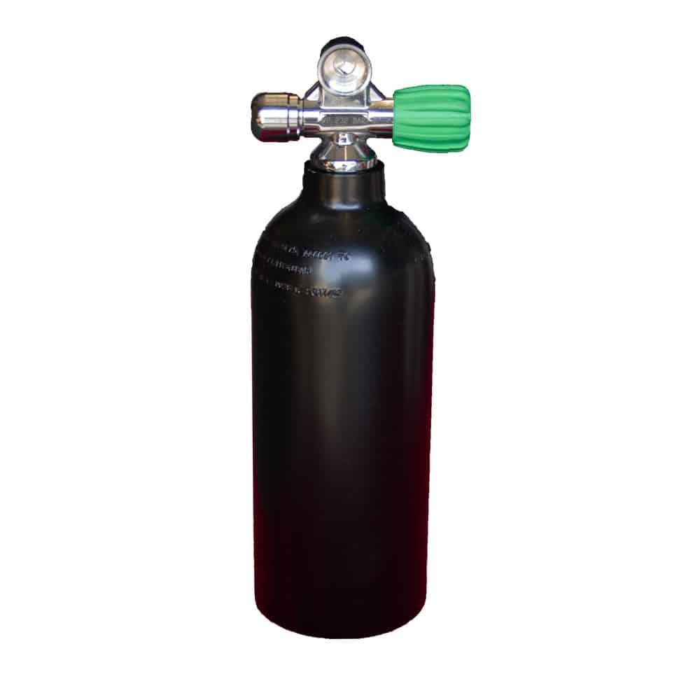 1.5 Liter Aluminum Single 230 Bar with Right expandable valve inclusive Blind Plug M26/Eu-Nitrox