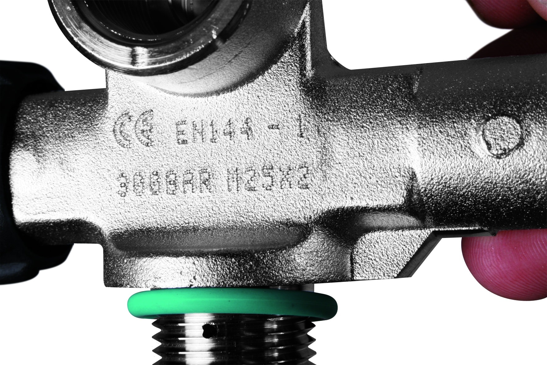 DIN Valve 300 bar, LEFT expandable, incl. rubber knob, without Blind Plug