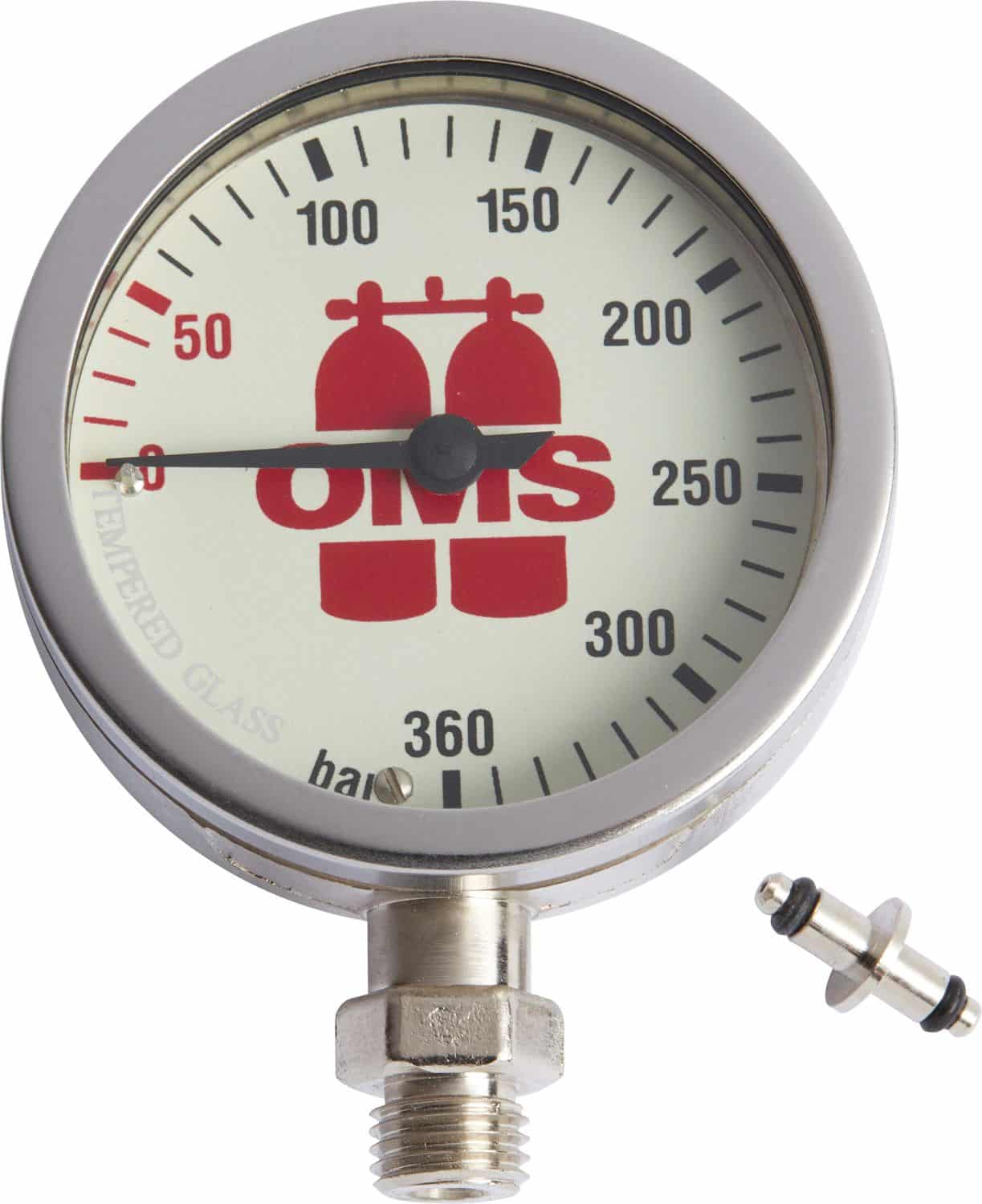 Finimeter OMS - Master 63 mm - with nickel chromed case, mineral glass, 0 - 360 bar scale