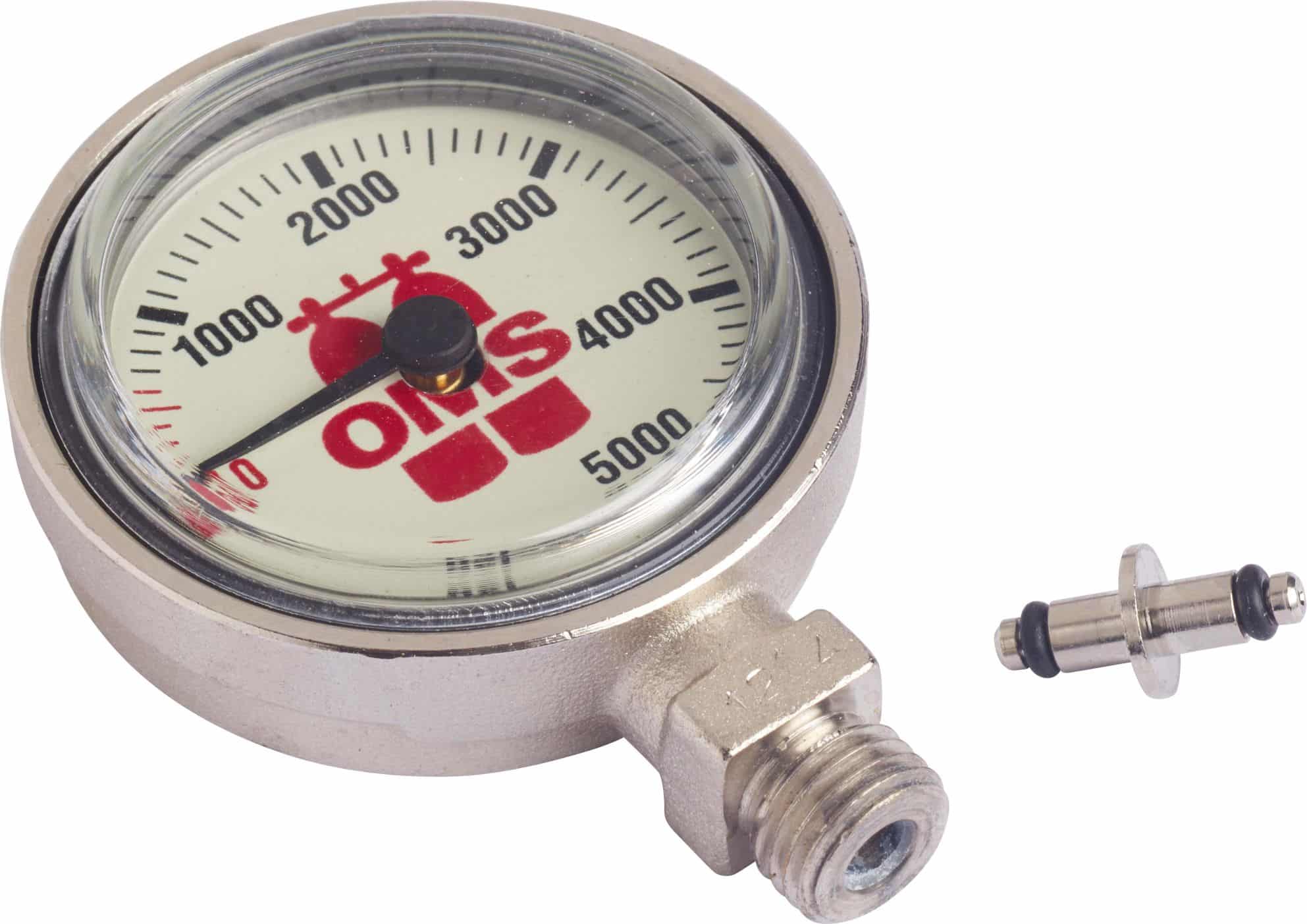 Finimeter OMS - Stage variant - 0 - 5500 PSI scale (without hose, with swivel)