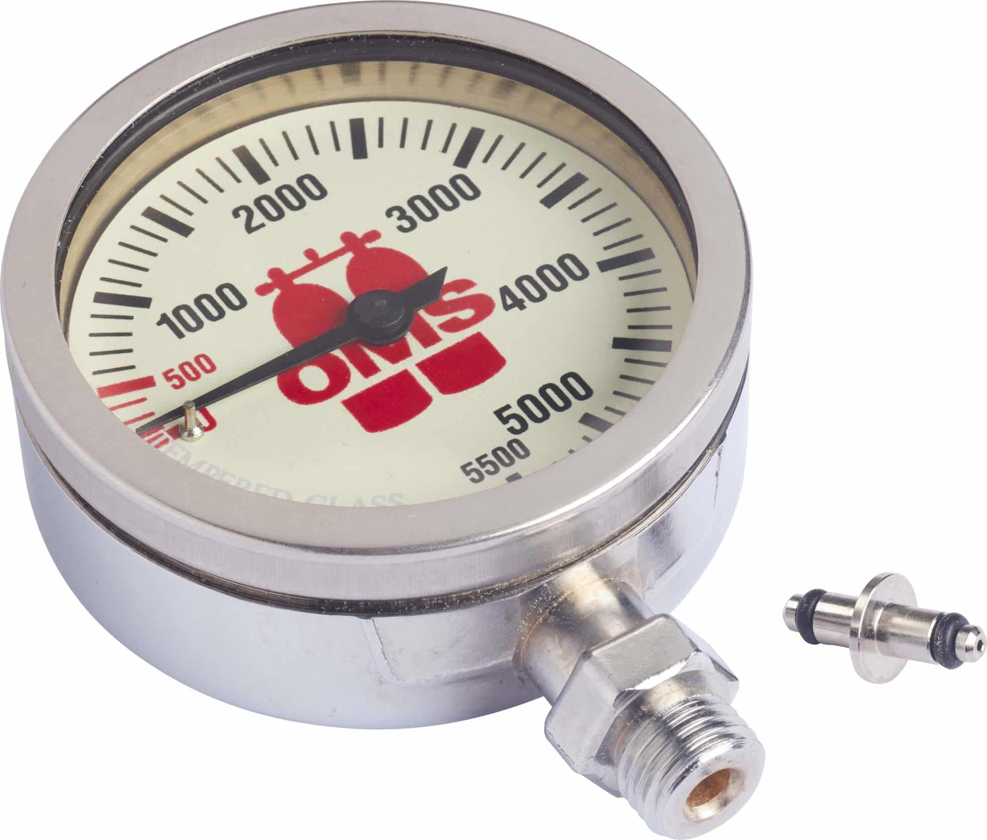 Finimeter OMS - Master 63 mm - with nickel chromed case, mineral glass, 0 - 5500 PSI scale