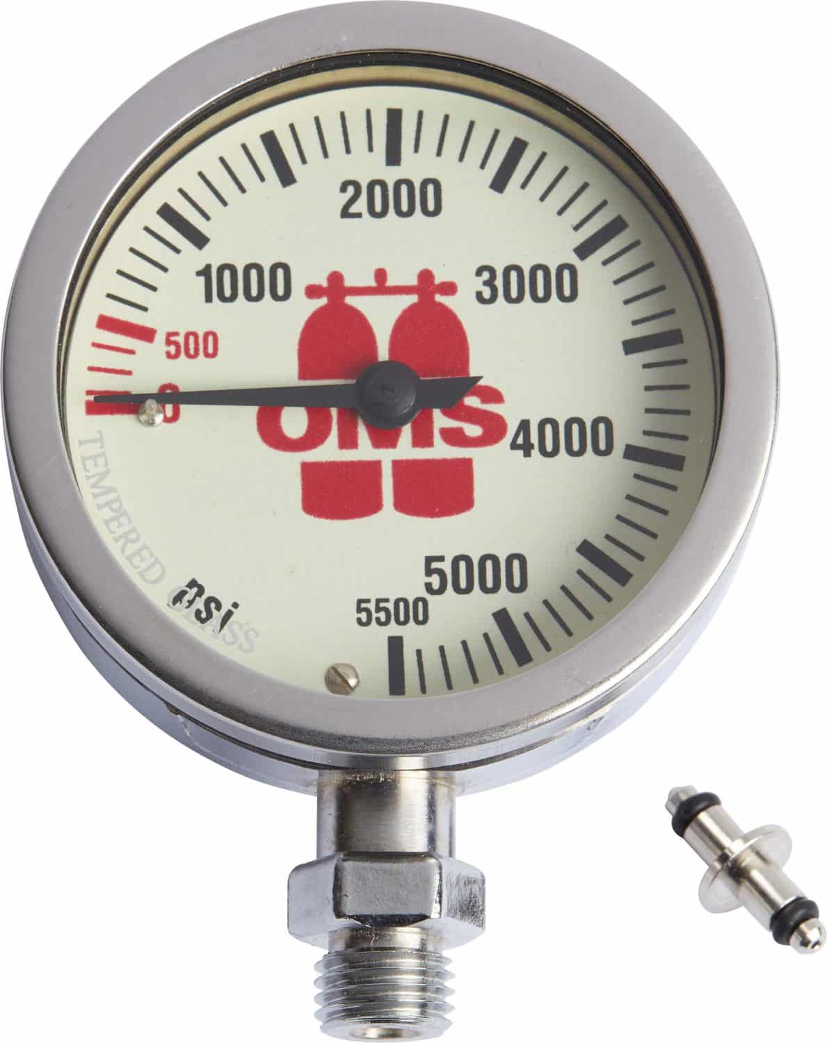 Finimeter OMS - Master 63 mm - with nickel chromed case, mineral glass, 0 - 5500 PSI scale