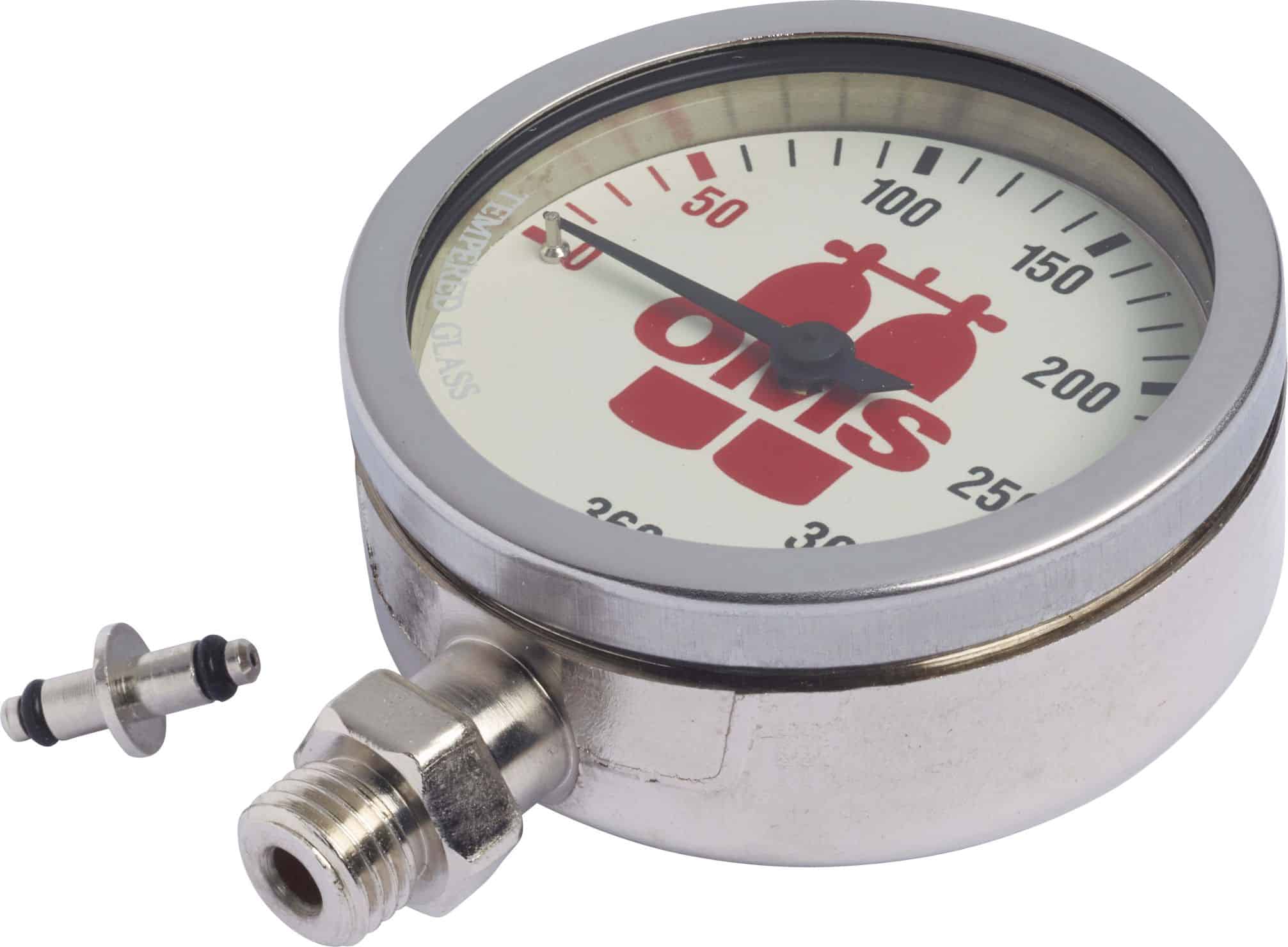 Finimeter OMS - Master 63 mm - with nickel chromed case, mineral glass, 0 - 360 bar scale