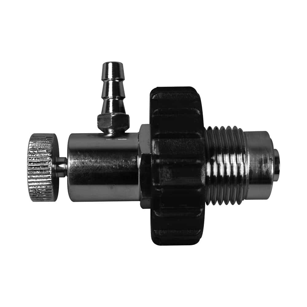 Flow restrictor up to 300 Bar / 4300 PSI with adjustable flow regulation, DIN