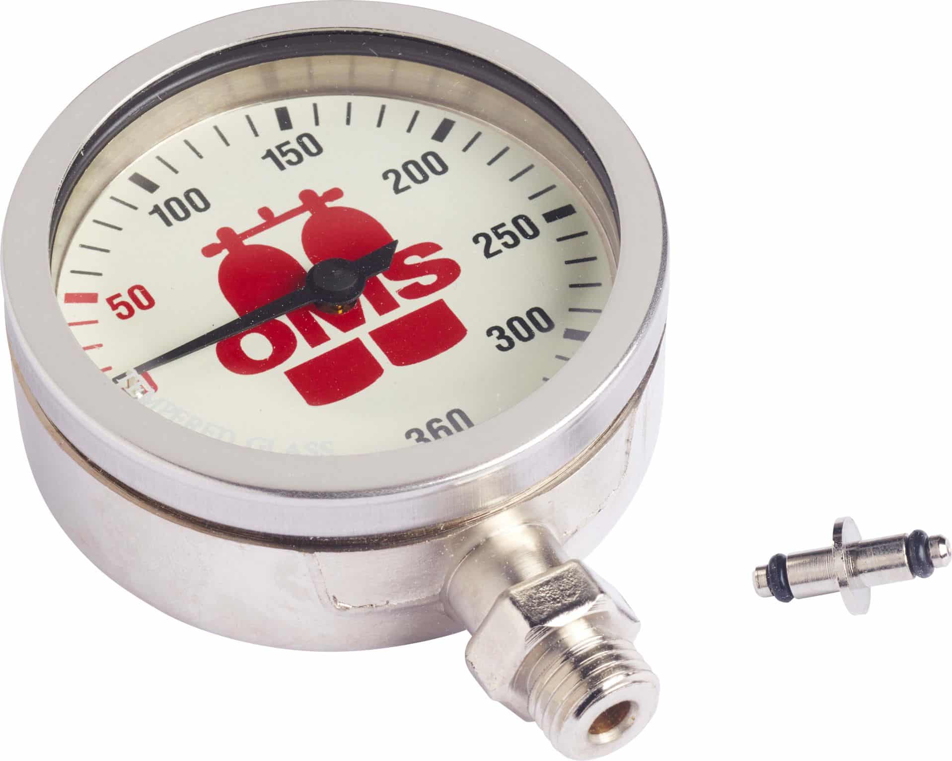 Finimeter OMS - Master 63 mm - with nickel chromed case, mineral glass, 0 - 360 bar scale