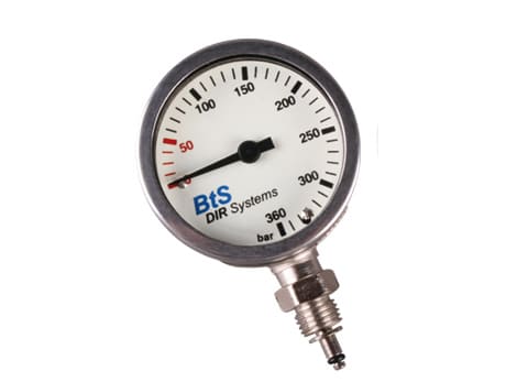 SPG 52mm BtS 0-360 bar, mineral glass, nickel metal housing
